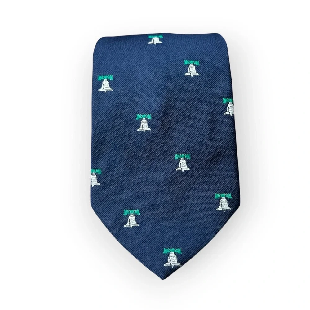 Crested Clubs by Blanford Navy Blue Liberty Bell Embroidered Tie WPL 3112